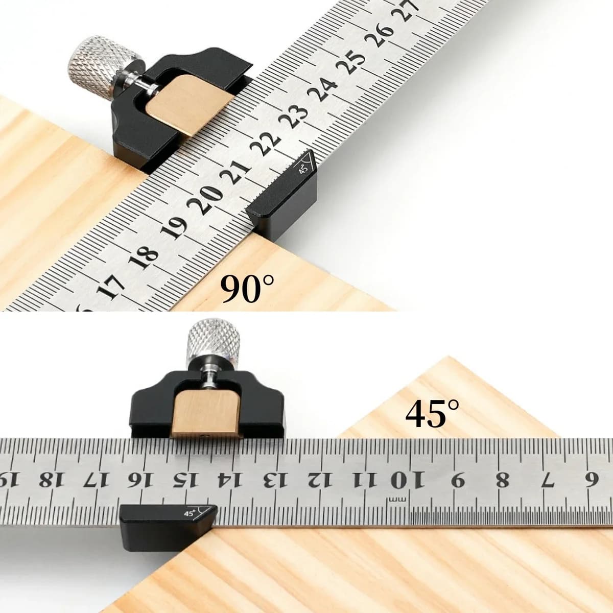 Nastavitelný ocelový kombinovaný úhelník 45-90°