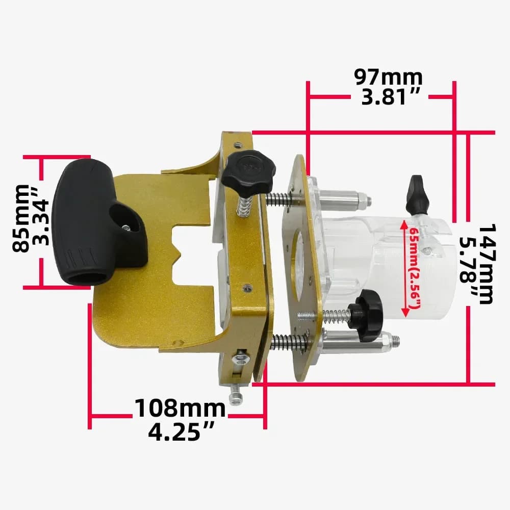 Vodicí šablona pro dlabání pro 65mm horní frézku