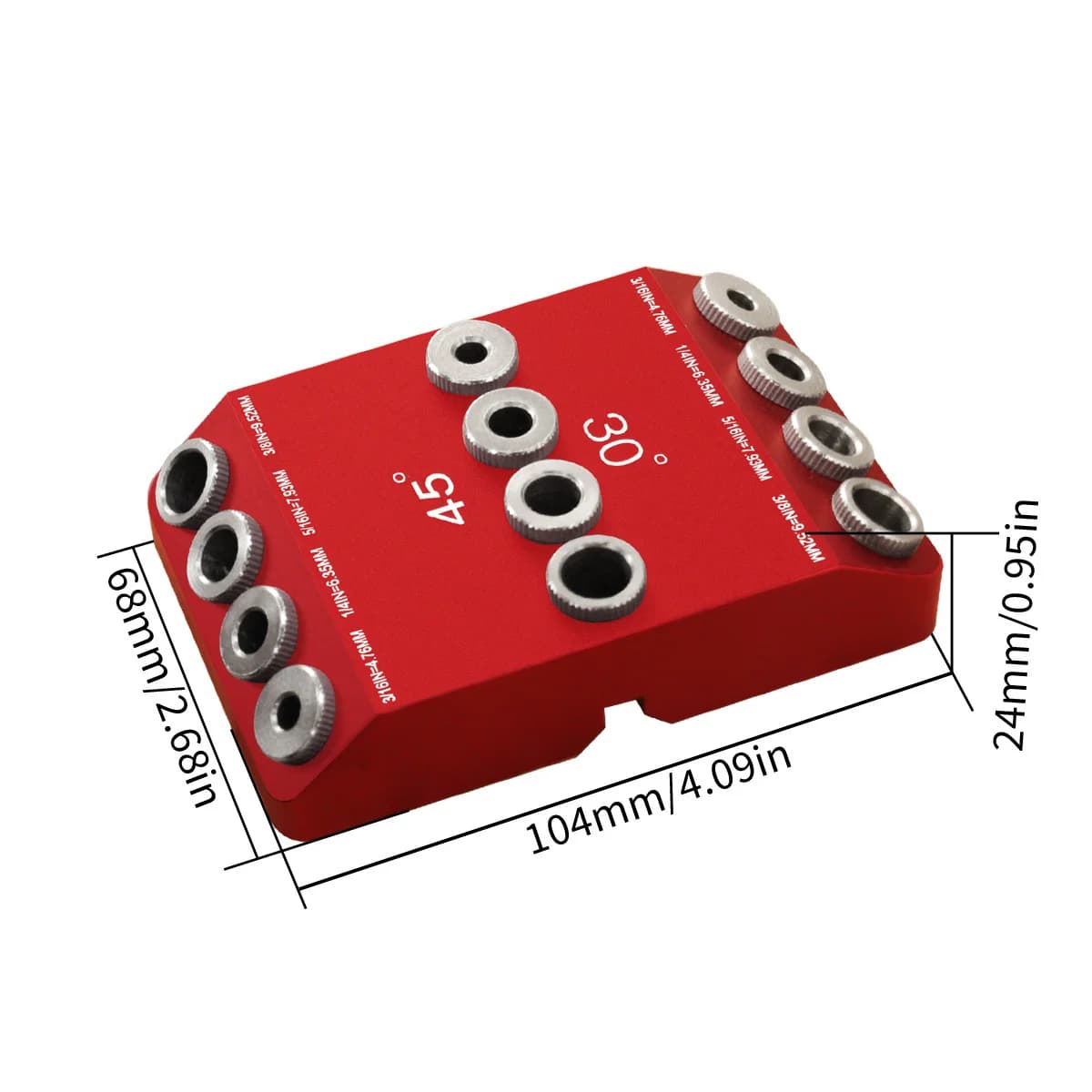 Sada vodítek pro vrtání děr pod různými úhly
