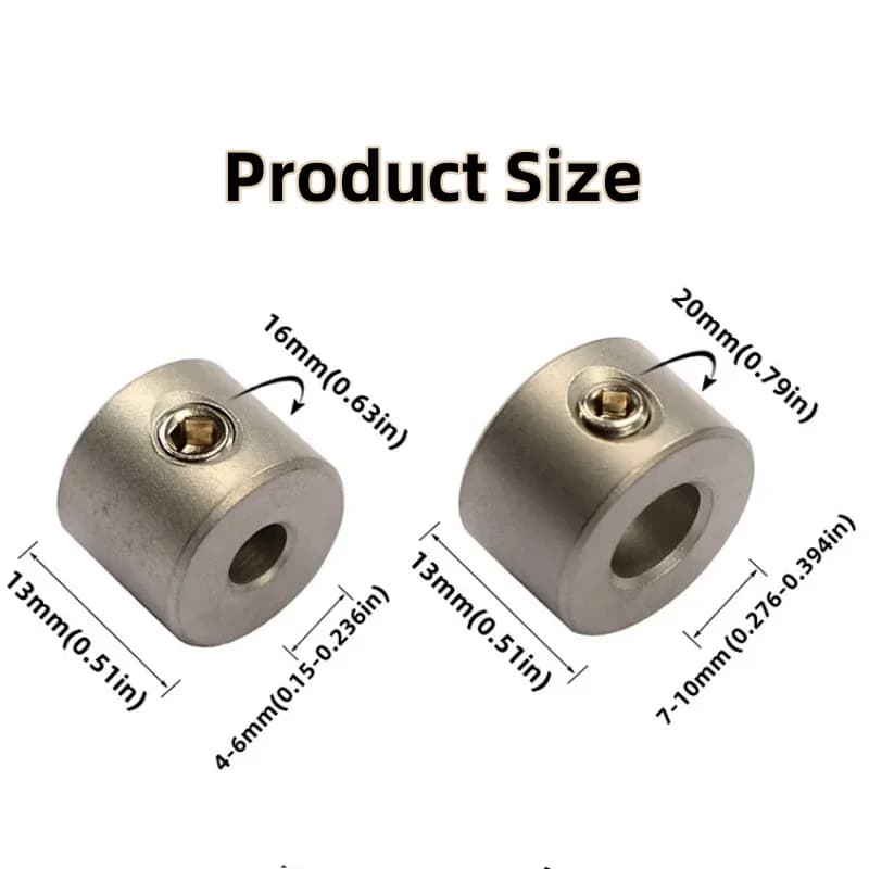 Nerezové dorazové kroužky pro přípravek na hřídele, 4-10mm