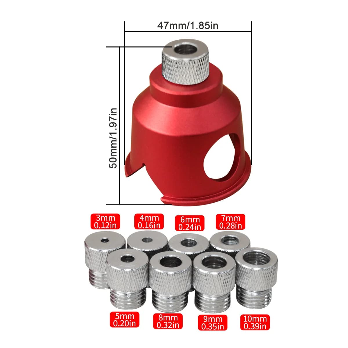 Vertikální vodítko vrtačky, přípravek na kapsy, 3–10 mm