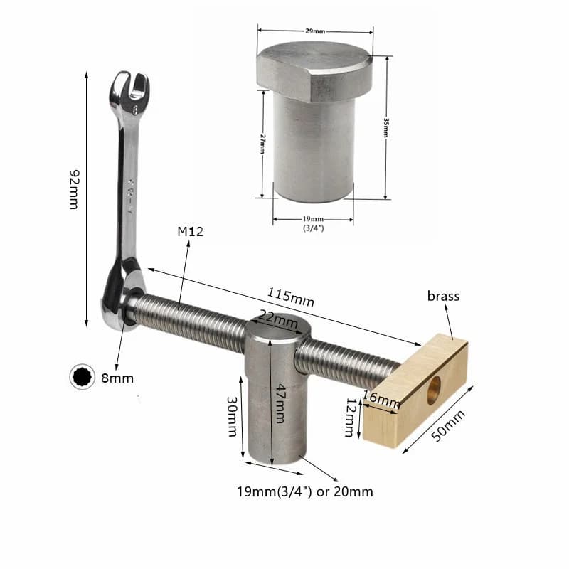 Mosazné vložky bench dog pro otvory 3/4" a 20 mm