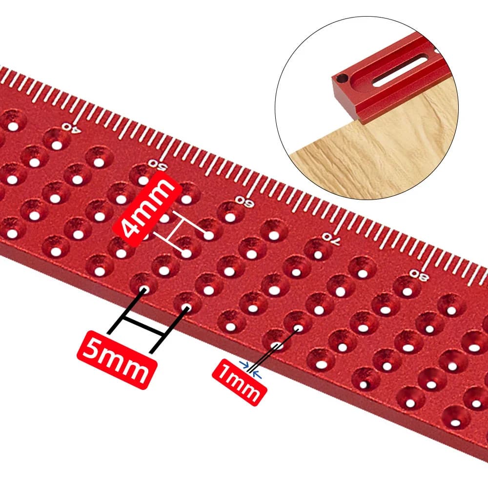 Hliníkové křížové rýsovací pravítko 6,3"