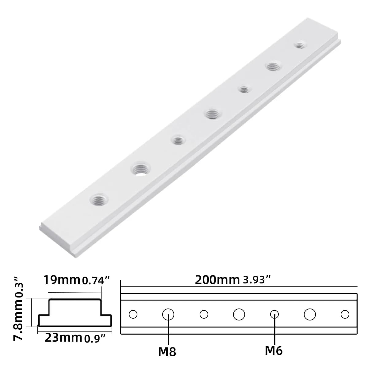 Aluminiový posuvník do T-drážky 200 mm pro pokosovou pilu