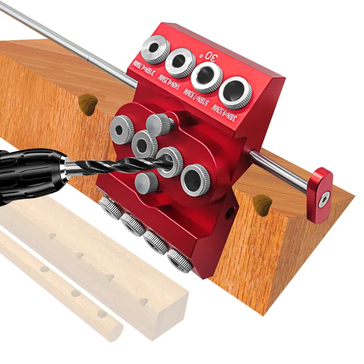 Vodící šablona pro vrty pod úhlem, víceúhlová