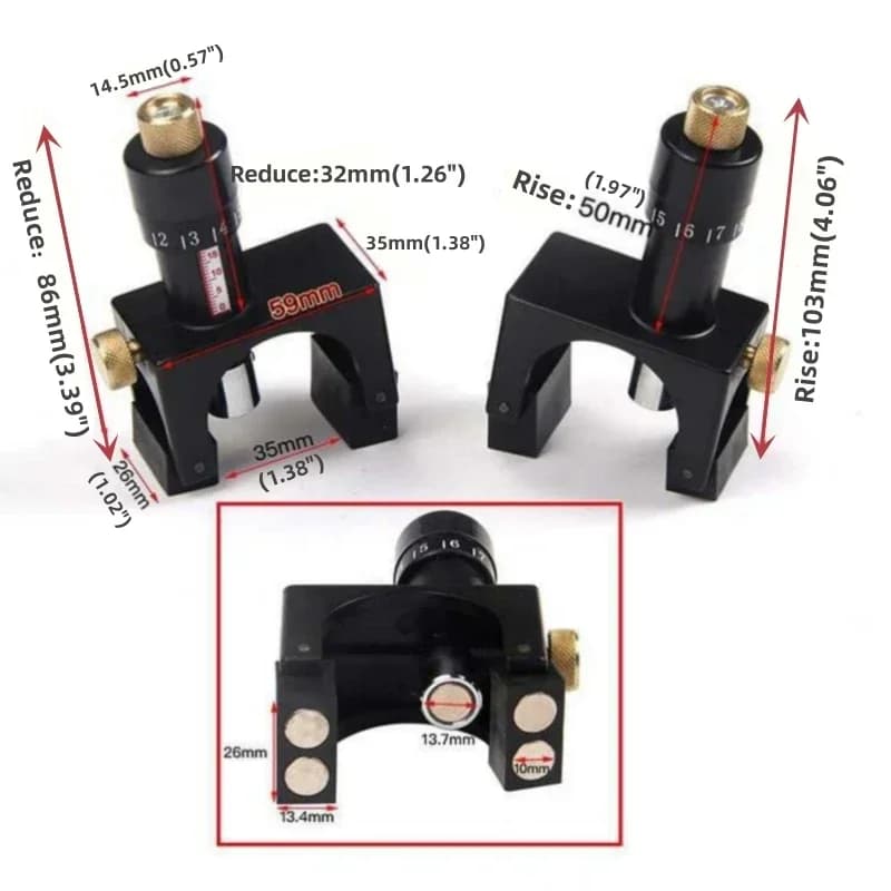 Magnetické nastavovací měřítko a jehlan pro výšku čepele hoblovky