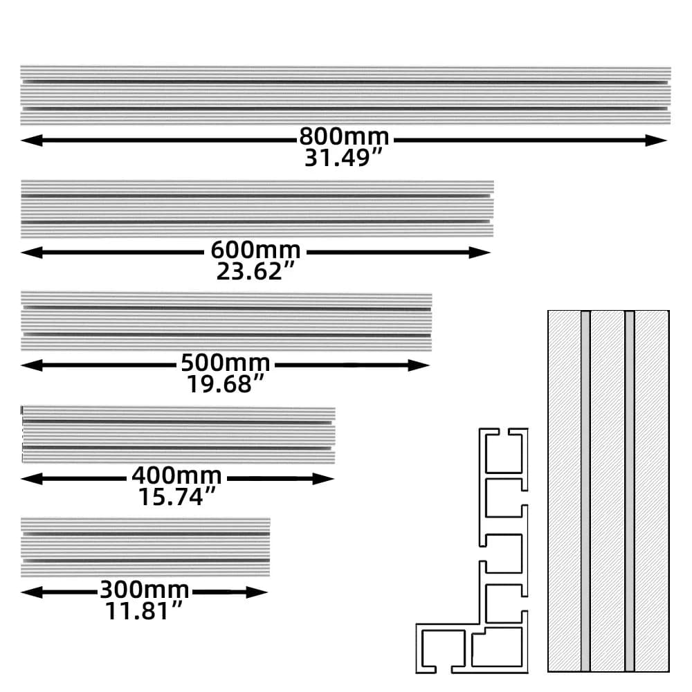 Aluminový držák T-slot pro úhlový stůl, 30–80 cm