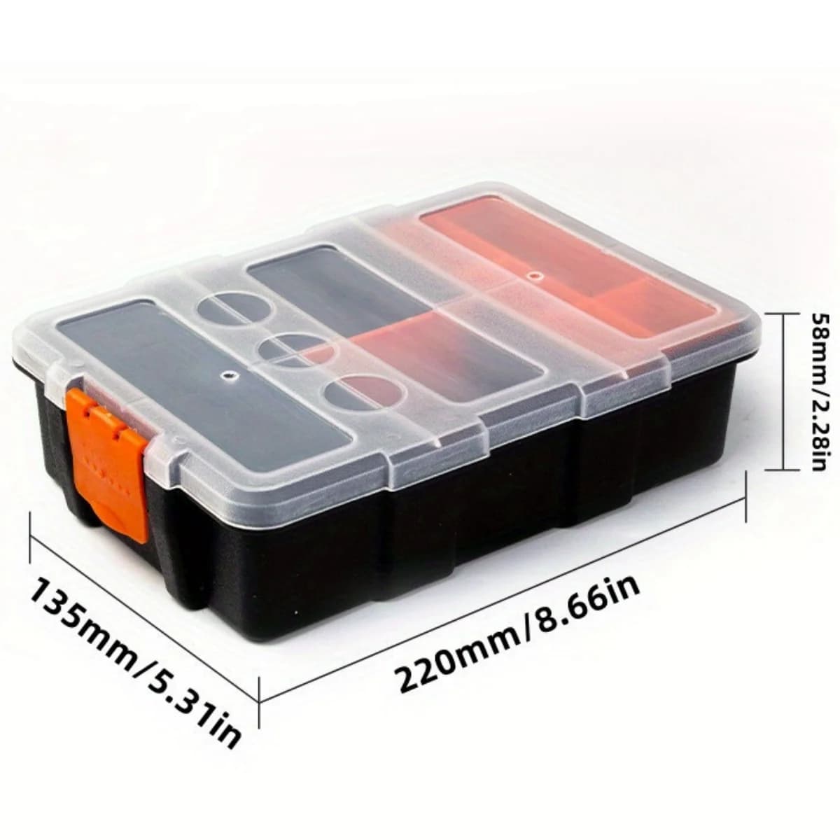 Přenosný plastový úložný box na hardware s více přihrádkami