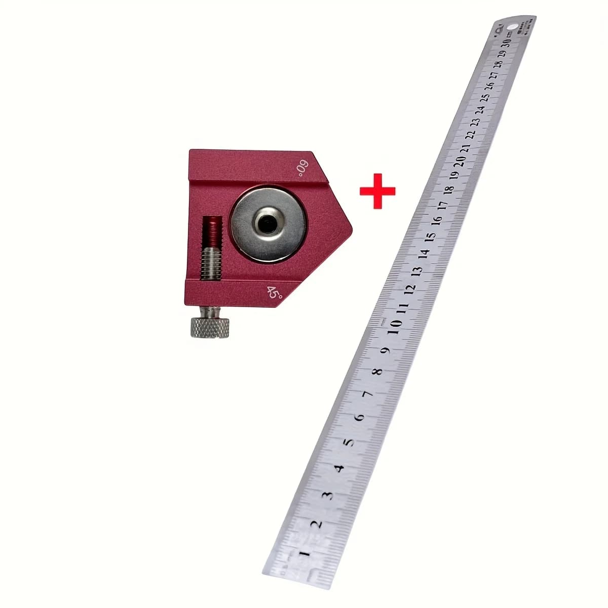 Kombinovaný tesařský úhelník 0–300 mm s rytými stupnicemi
