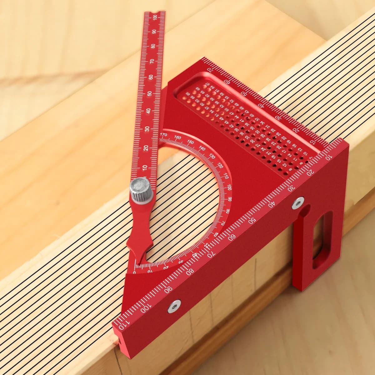 3D nastavitelný hliníkový tesařský úhelník s úhloměrem