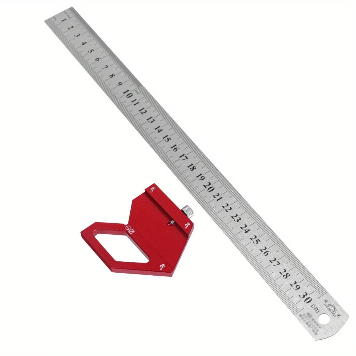 Ocelový úhelník s rýsovacím hrotem 45/60/90 stupňů