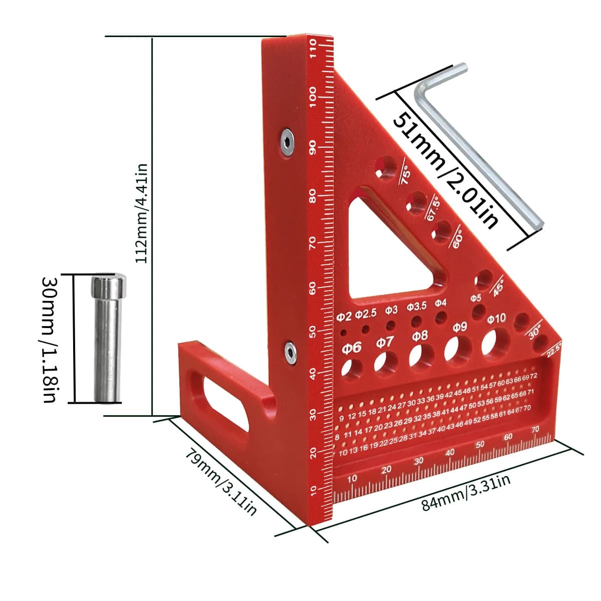 3D plastové měřidlo na více úhlů