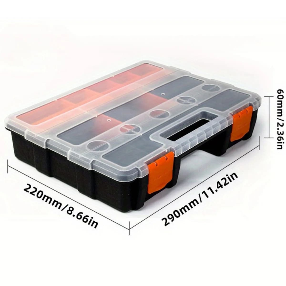 Přenosný plastový úložný box na hardware s více přihrádkami
