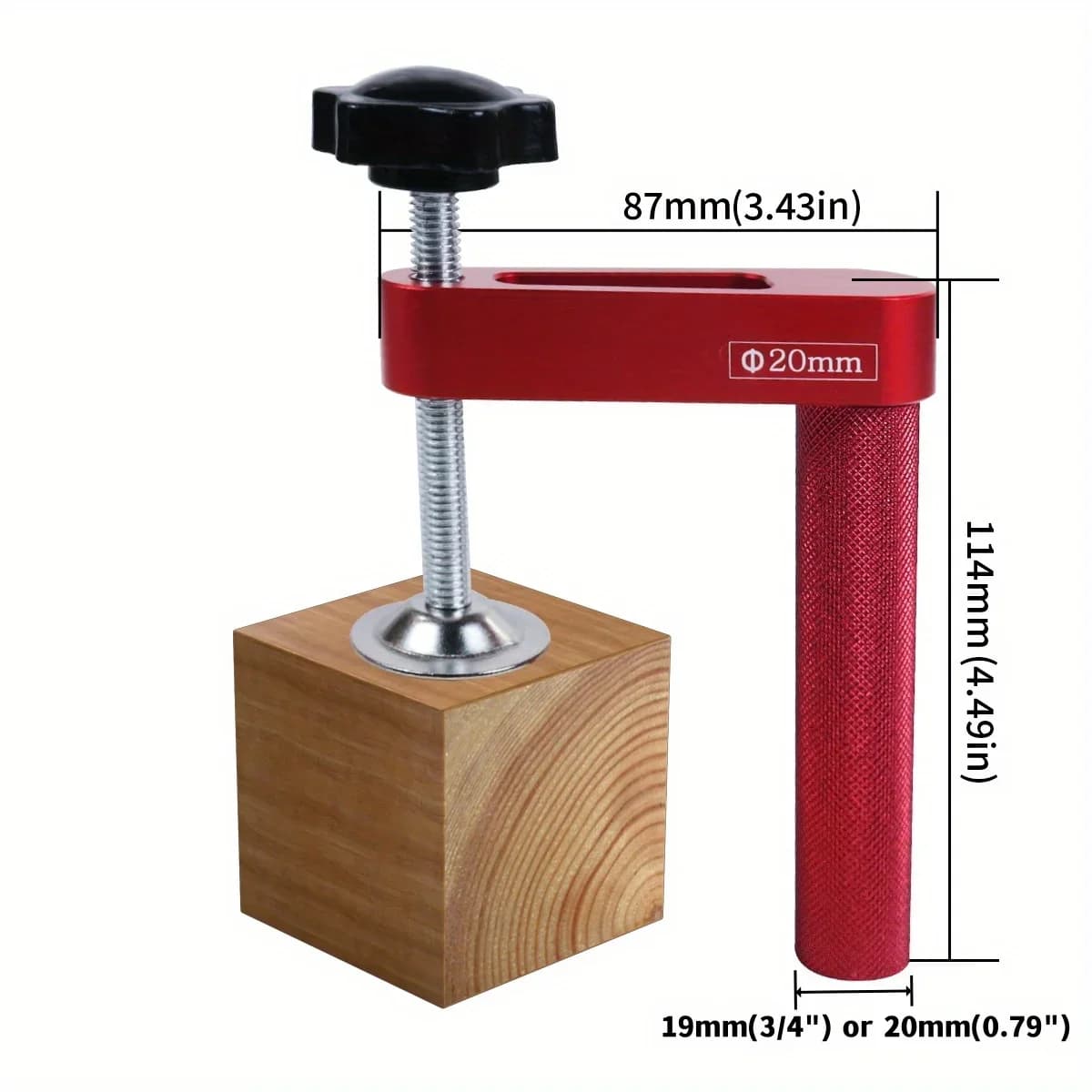 Hliníkový upínací kolík (bench dog) pro otvory 19 nebo 20 mm